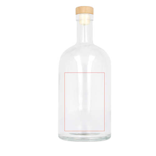 False Bouteille d'eau personnalisable 1L avec bouchon en bois FSC - Gravure laser L3 Toppoint Gravure laser (Couleurs max : 1, Surface max : N/A) - 1ere face (L: 75, H: 110)