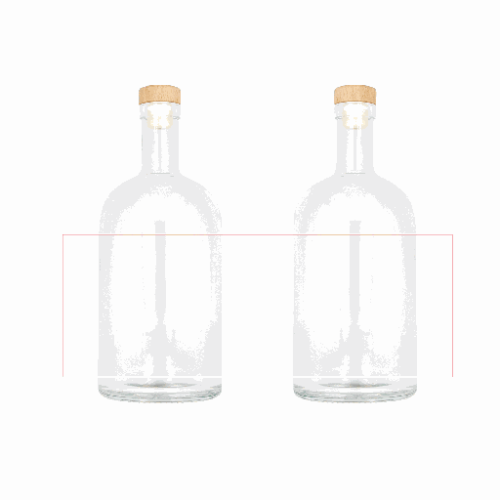 False Bouteille d'eau personnalisable 500ML avec bouchon en bois FSC - Impression digital High gloss Impression digital High gloss (Couleurs max : 4, Surface max : N/A) - Tout autour (L: 260, H: 95)
