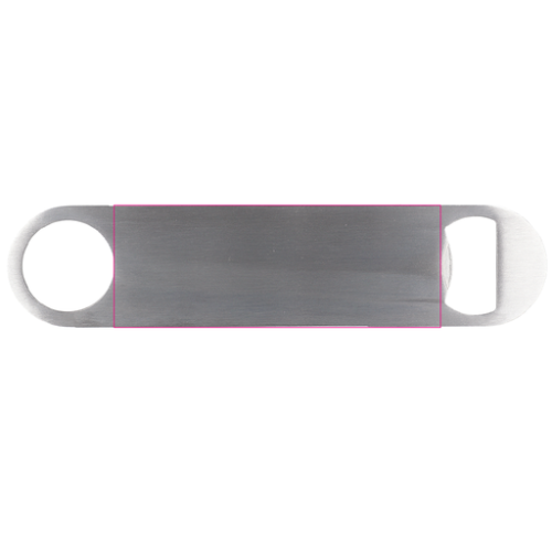 False Ouvre-bouteille personnalsable en acier inoxydable - Gravure laser L2 Gravure laser (Couleurs max : 1, Surface max : N/A) - Face avant (L: 107, H: 39)