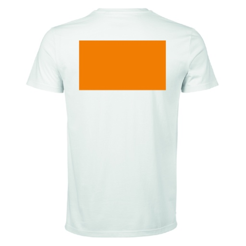 False T-shirt personnalisabe en coton jersey 150g col rond Fabrication Française - S à 3XL - LEON - Broderie pubos 2026 Broderie (Couleurs max : N/A, Surface max : 500 cm2) - Dos (L: 25, H: 20)