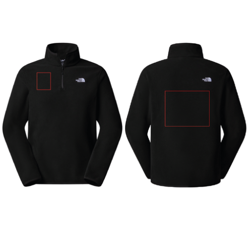 SKU-197804224852 Polaire personnalisée The North Face 1/4 Zip - S à 3XL - Homme - Glacier - Broderie pubos 2026 Broderie (Couleurs max : N/A, Surface max : 500 cm2) - Poitrine + dos (S: 80 x 100 mm et 250 x 200 mm)