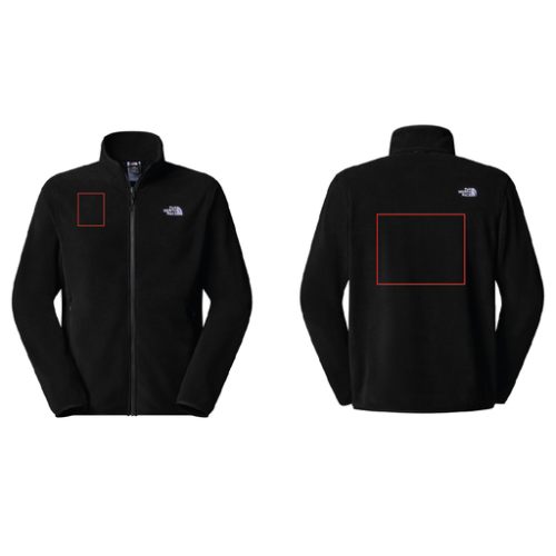 SKU-197804111411 Polaire personnalisée The North Face Full Zip - S à 3XL - Homme - Glacier - Broderie pubos 2026 Broderie (Couleurs max : N/A, Surface max : 500 cm2) - Poitrine + dos (S: 80 x 100 mm et 250 x 200 mm)