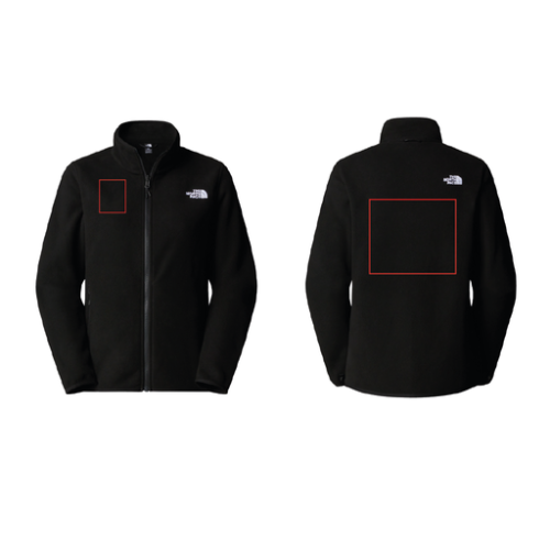 SKU-197804227556 Polaire personnalisée The North Face Full Zip - XS à 2XL - Femme - Glacier - Broderie pubos 2026 Broderie (Couleurs max : N/A, Surface max : 500 cm2) - Poitrine + dos (S: 80 x 100 mm et 250 x 200 mm)