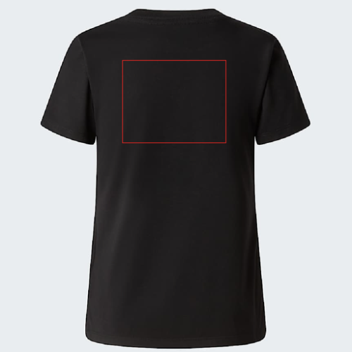 SKU-198266100982 T-shirt personnalisé The North Face - XS à 2XL - Femme - Evolution Simple Dome Regular - Broderie pubos 2026 Broderie (Couleurs max : N/A, Surface max : 500 cm2) - Dos (L: 250, H: 200)