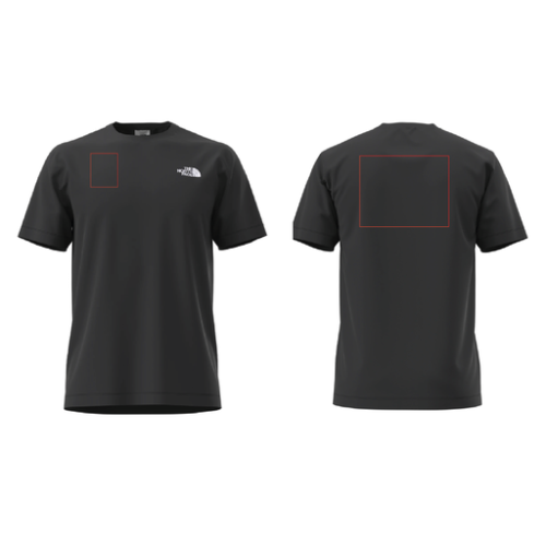 SKU-197804140855 T-shirt personnalisé The North Face - XS à 2XL - Homme - Evolution Simple Dome Regular - Broderie pubos 2026 Broderie (Couleurs max : N/A, Surface max : 500 cm2) - Poitrine + dos (S: 80 x 100 mm et 250 x 200 mm)
