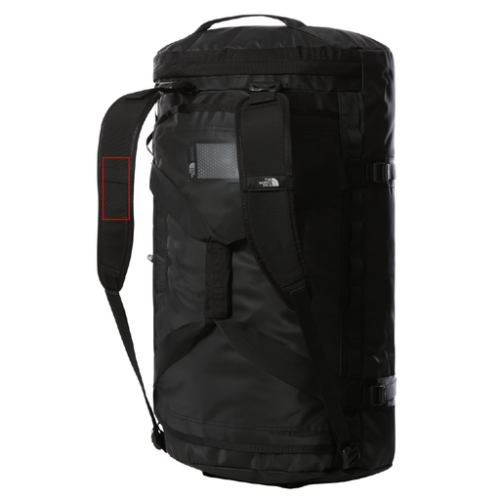 197641224015 Sac de voyage personnalisable The north face 95L - Base camp - DTF Pubos 2026 DTF (direct to film) (Couleurs max : Full color, Surface max : N/A) - Sur la bretelle (L: 30, H: 70)