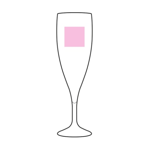 PICUP14-BIO Flute à champagne personnalisable réutilisable en biocopomosite 14 cl Ras Bord - Sérigraphie Couvert Passot UC250 Sérigraphie (Couleurs max : 1, Surface max : N/A) - Devant (L: 30, H: 30)
