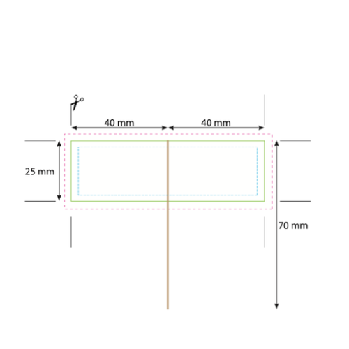 A136 Pique cocktail personnalisable mini drapeau made in europe - Impression numérique eurofacto Impression numérique (Couleurs max : 4, Surface max : N/A) - Recto-verso (L: 40, H: 25)