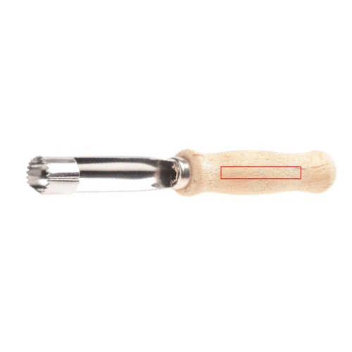 A273 Vide-pomme personnalisé en inox et hêtre - Made in Europe - Gravure laser eurofacto Gravure laser (Couleurs max : 1, Surface max : N/A) - Recto (L: 40, H: 6)
