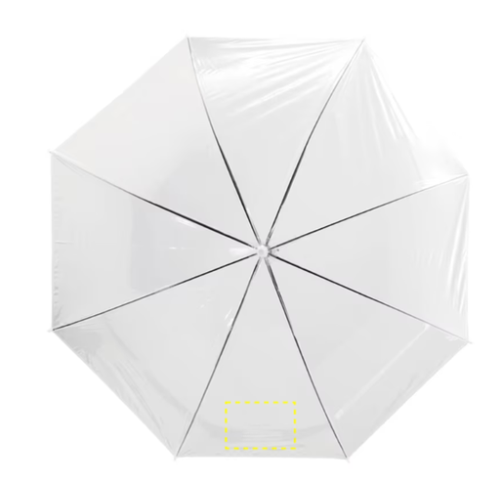 1850116 Parapluie personnalisable automatique avec cadre en métal et poignée en plastique incurvée - Sérigraphie sipec parapluie transparent Sérigraphie (Couleurs max : 1, Surface max : N/A) - Sur 1 pans (L: 150, H: 100)