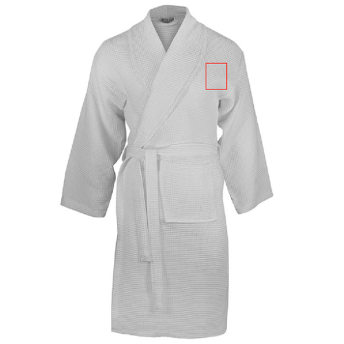 T1-BWAFFLE Peignoir personnalisable unisexe the one toweling - Broderie cybernecard Broderie (Couleurs max : 6, Surface max : N/A) - Poitrine (L: 80, H: 100)