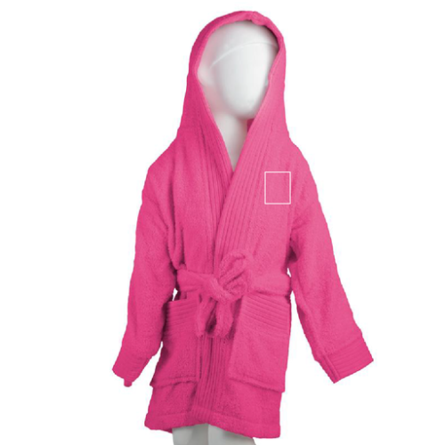 T1-BKIDS Peignoir à capuche personnalisé pour enfant The one Towelling - Broderie cybernecard Broderie (Couleurs max : 6, Surface max : N/A) - Côté droit (L: 80, H: 100)