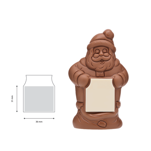 False Père noël en chocolat personnalisable avec impression alimentaire - Ho ho ho ! - Impréssion alimentaire sweetcare Impréssion alimentaire (Couleurs max : Full color, Surface max : N/A) - Pancarte (L: 36, H: 31)