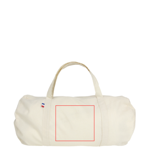 ADRIEN Sac de sport personnalisable en coton 240g/m2 100% Français Adrien - Sérigraphie Bonjour François Sérigraphie (Couleurs max : 1, Surface max : N/A) - Recto (L: 280, H: 250)
