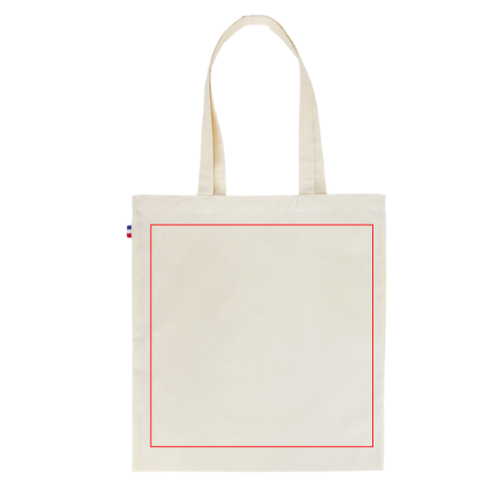 LEA Tote bag personnalisée en tissus épais en coton tissé 240g/m2 Confection et marquage en France Léa - Sérigraphie Bonjour François Sérigraphie (Couleurs max : 1, Surface max : N/A) - Recto (L: 280, H: 280)