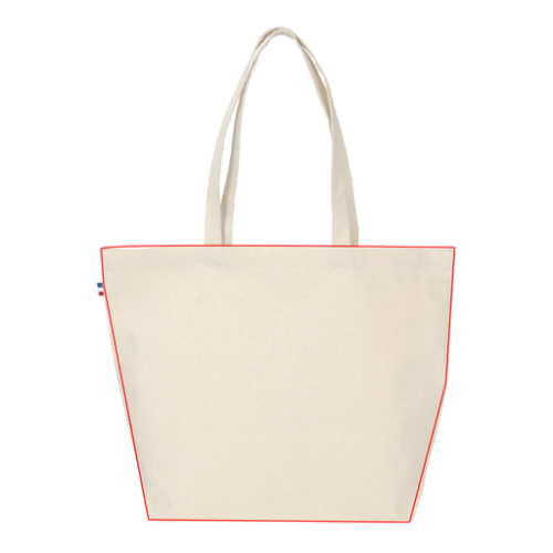 MARGOT&CELINE Sac de plage personnalisable en coton 100% français Margot & Celine personnalisation all over - Impression numérique Bonjour françois Impression numérique (Couleurs max : 4, Surface max : N/A) - Recto (L: 500, H: 380)