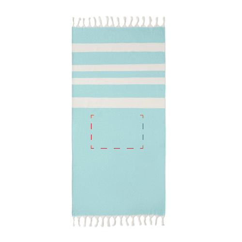 fouta-alger01 Fouta personnalisé en coton recyclé 140 g/m2 - Alger - Sérigraphie Fouta Mido Sérigraphie (Couleurs max : N/A, Surface max : 251 x 401) - Devant centré (S: 251 x 401)