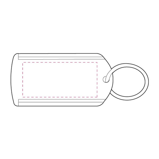 P16-01 Porte-clé personnalisé étiquette - quadri Passot P16 Méthode : quadri - Emplacement : devant - Dimensions : 47 x 22 mm (Couleurs max : N/A, Surface max : 47 x 22 mm) - devant (S: 47 x 22 mm)