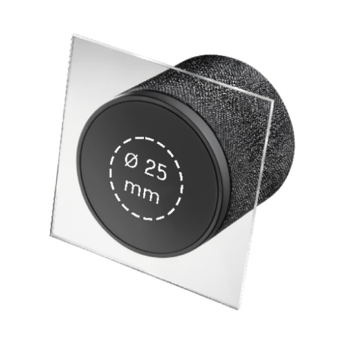 S28 Enceinte personnalisée glass speaker 5W - Gravure lumineuse incluse - nominatif scxdesign Gravure lumineuse nominative (Couleurs max : N/A, Surface max : ∅ 25 mm) - Face avant (S: ∅ 25 mm)