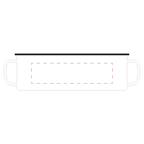 MOP002 Mug personnalisé émaillé - Feu de camp - 285 ml - Blanc - Screenround mug 285ml Promocatering Sérigraphie Rotative (Couleurs max : N/A, Surface max : 180 x 45 mm) - Autour du mug (S: 180 x 45 mm)