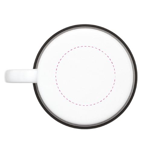 MOP002 Mug personnalisé émaillé - Feu de camp - 285 ml - Blanc - Tampographie promocatering mug 285ml Tampographie (Couleurs max : N/A, Surface max : Diamètre 45 mm) - En dessous (S: Diamètre 45 mm) (par défaut)
