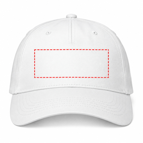 38666010 Casquette personnalisée 5 panneaux en coton sergé 175 g/m2 Movember - Feniks - EMBF01 Broderie fixe (Couleurs max : 12, Surface max : 44) - Devant (L: 110, H: 40, S: 44)