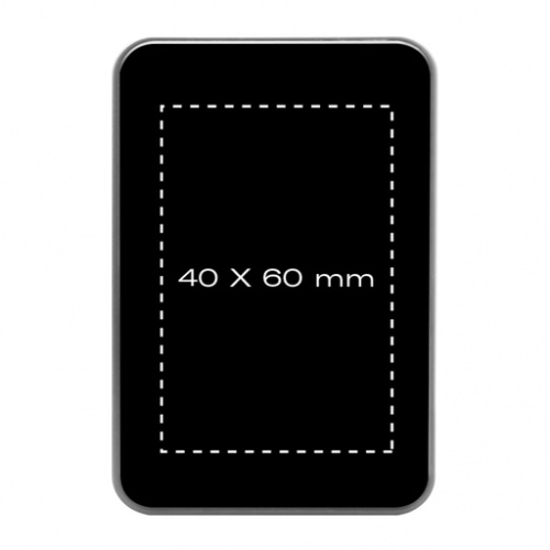 P23 Batterie externe personnalisable Magmetal 5000 ou 10000 mAh avec logo lumineux - Logo lumineux blanc SCX design Logo lumineux blanc (Couleurs max : 1, Surface max : N/A) - Recto (L: 40, H: 60)