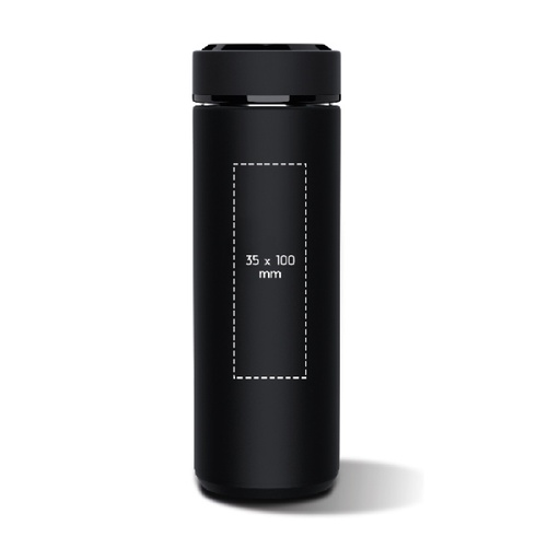 D10 Gourde personnalisée avec capteur thermique 500 ml - Gravure incluse - gravure laser incluse gravure laser incluse (Couleurs max : N/A, Surface max : N/A) - Face avant D10 (L: 35, H: 100)