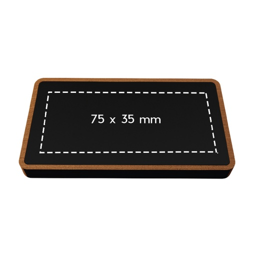 P36 Powerbank personnalisé (5000mAh) & induction (5W) Wood - Gravure lumineuse incluse - gravure laser incluse gravure laser incluse (Couleurs max : N/A, Surface max : N/A) - Face avant P36 (L: 75, H: 35)