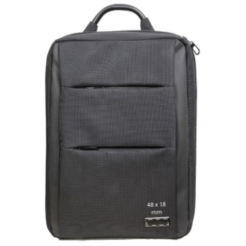 L10 Sac à dos personnalisé Business RPET + Powerbank 10000 mAh - marquage inclus - gravure laser incluse Gravure (Couleurs max : N/A, Surface max : N/A) - Face avant sac L10 (L: 48, H: 18)