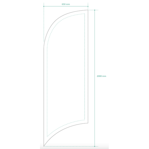 WF-240 Oriflamme personnalisable Wind 2.4m - Persoinclusefullcolor Impression numérique incluse (Couleurs max : N/A, Surface max : N/A) - Sur la voile (L: 650, H: 2000)