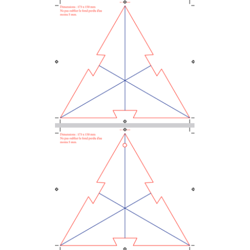ETOILE571P Étoile de noël personnalisée - 1 carré - Persoinclusefullcolor Impression numérique incluse (Couleurs max : N/A, Surface max : N/A) - Patron de l'étoile (L: 173, H: 150)