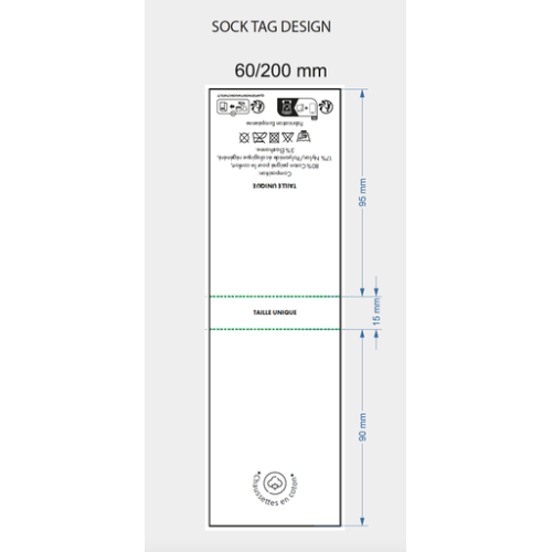 KS04 Chaussettes totalement personnalisable douce et confortable - Premium - Tissage jacquard model Kingly Tissage jacquard Kingly (Couleurs max : N/A, Surface max : N/A) - Etiquette offerte (L: 60, H: 200)