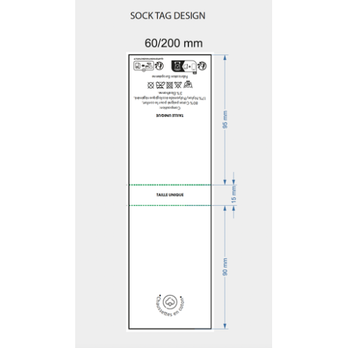 KS11U Chaussettes de sport publicitaires upcyclées - Tissage jacquard model Kingly Tissage jacquard Kingly (Couleurs max : N/A, Surface max : N/A) - Etiquette offerte (L: 60, H: 200)