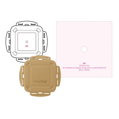 BR120 Lunch box personnalisable Fabrication Fançaise avec couverts intégrés 1.2L - Sérigraphie lunch box Sérigraphie lunch box (Couleurs max : 1, Surface max : N/A) - Couvercle (L: 95, H: 95)