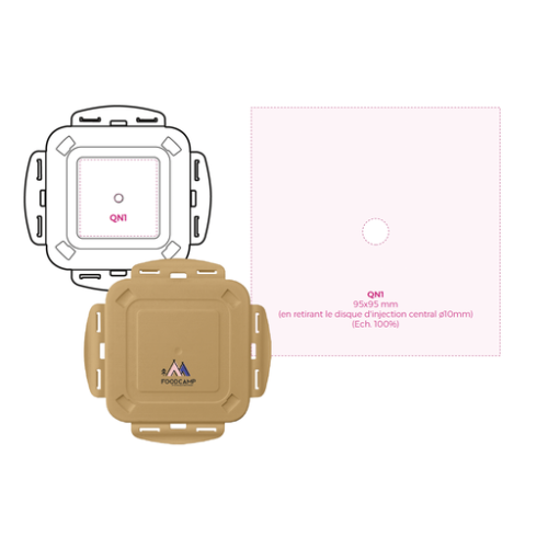 BR120 Lunch box personnalisable Fabrication Fançaise avec couverts intégrés 1.2L - Impression numérique lunch box Impression numérique lunch box (Couleurs max : 4, Surface max : N/A) - Couvercle (L: 95, H: 95)