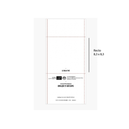 Boite20lebeauthe Coffret de 20 sachets de thé personnalisés - Le Beau Thé - Impression numérique sachet thé Impression numérique sachet thé (Couleurs max : 4, Surface max : N/A) - Recto (L: 8,3, H: 8,3)