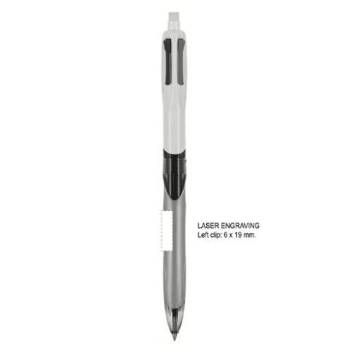 3460001099 Stylo BIC® personnalisé 3 couleurs + 1 porte-mine HB - Gravure bic couleur supplémentaire Gravure bic couleur supplémentaire (Couleurs max : 1, Surface max : N/A) - Corps à la gauche du clip (L: 6, H: 19)