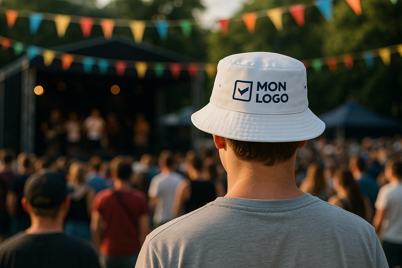 Bob Personnalisé Wanapix - Chapeau 100% Coton Respirant Avec Votre Nom, Photo Ou Logo, Protection UV